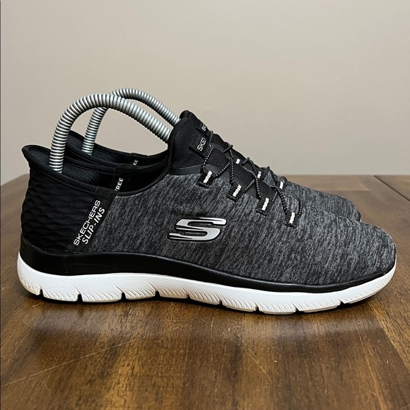 Skechers Shoes - Skechers Black and White Summit Women's Slip-in Sneakers Comfy Athletic Running